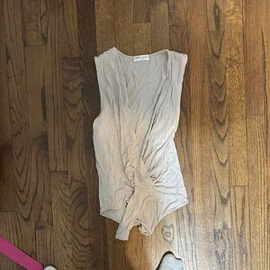 Vestique Sleeveless Wrap Bodysuit in Nude Beige